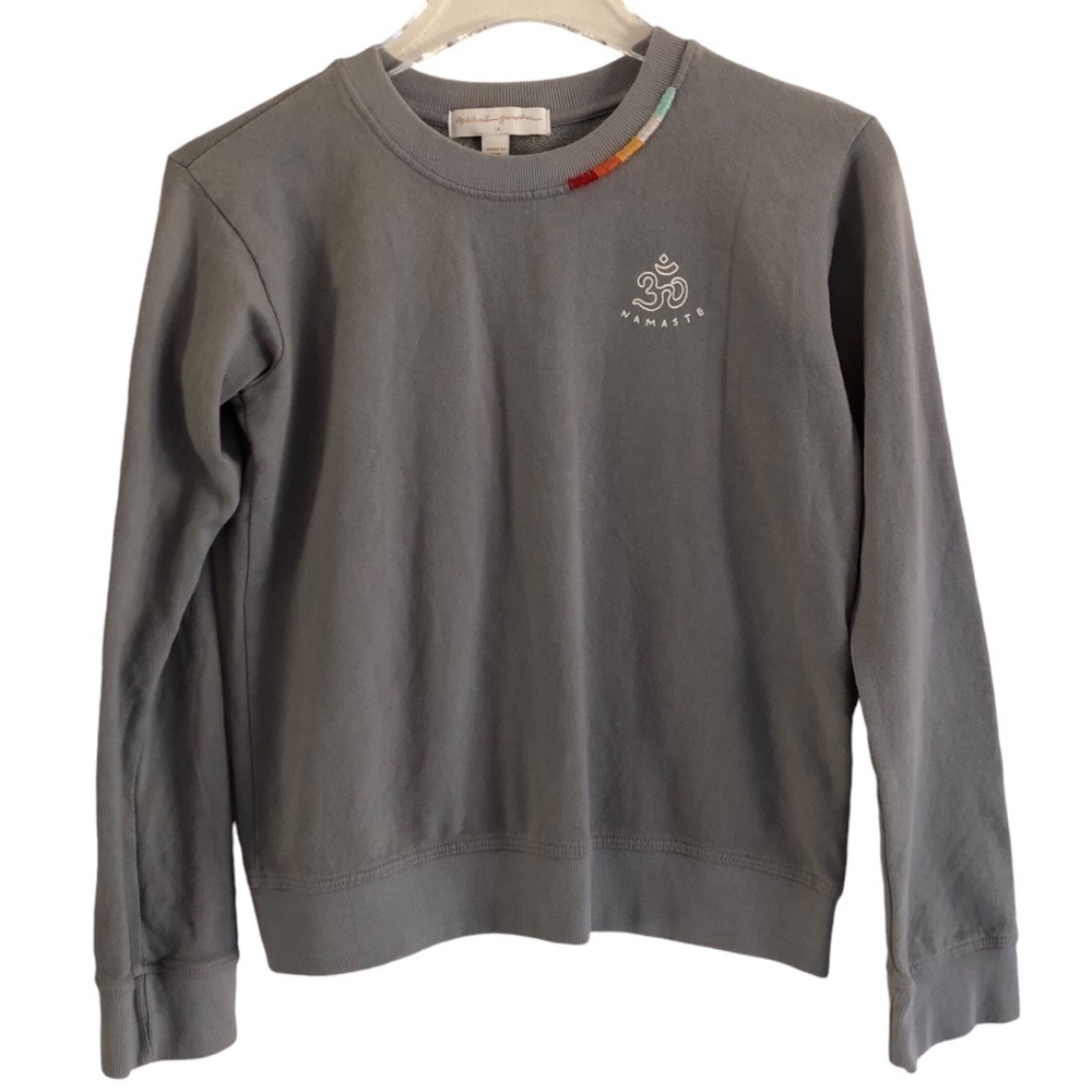 Spiritual Gangster Crew Neck Sweatshirt Namaste Girls Gray Size 14